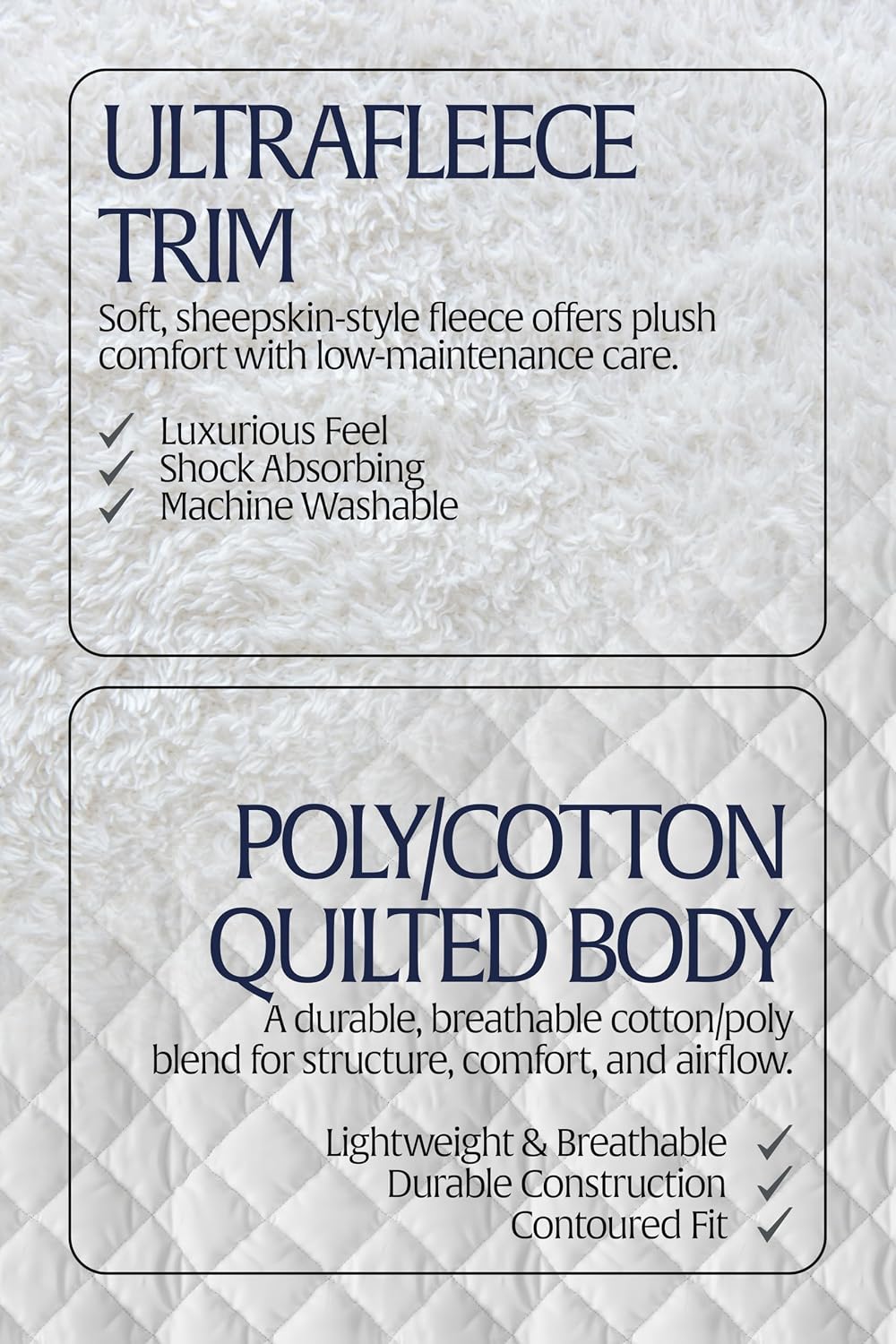 Eidsvoll White English Saddle Pad, Ultra Fleece Trim Design