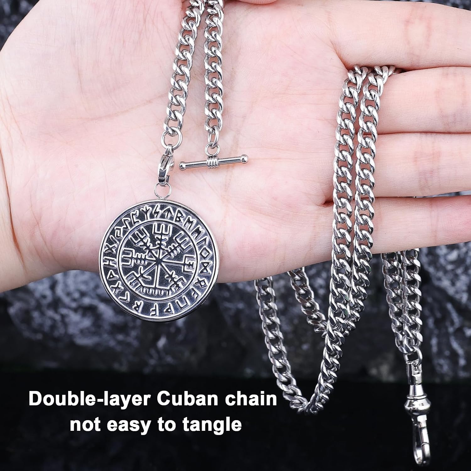 Pocket Watch Chain，Watch Chain Men, Double-Layer Design, With Two Hooks, Halloween, Thanksgiving And Christmas Vests