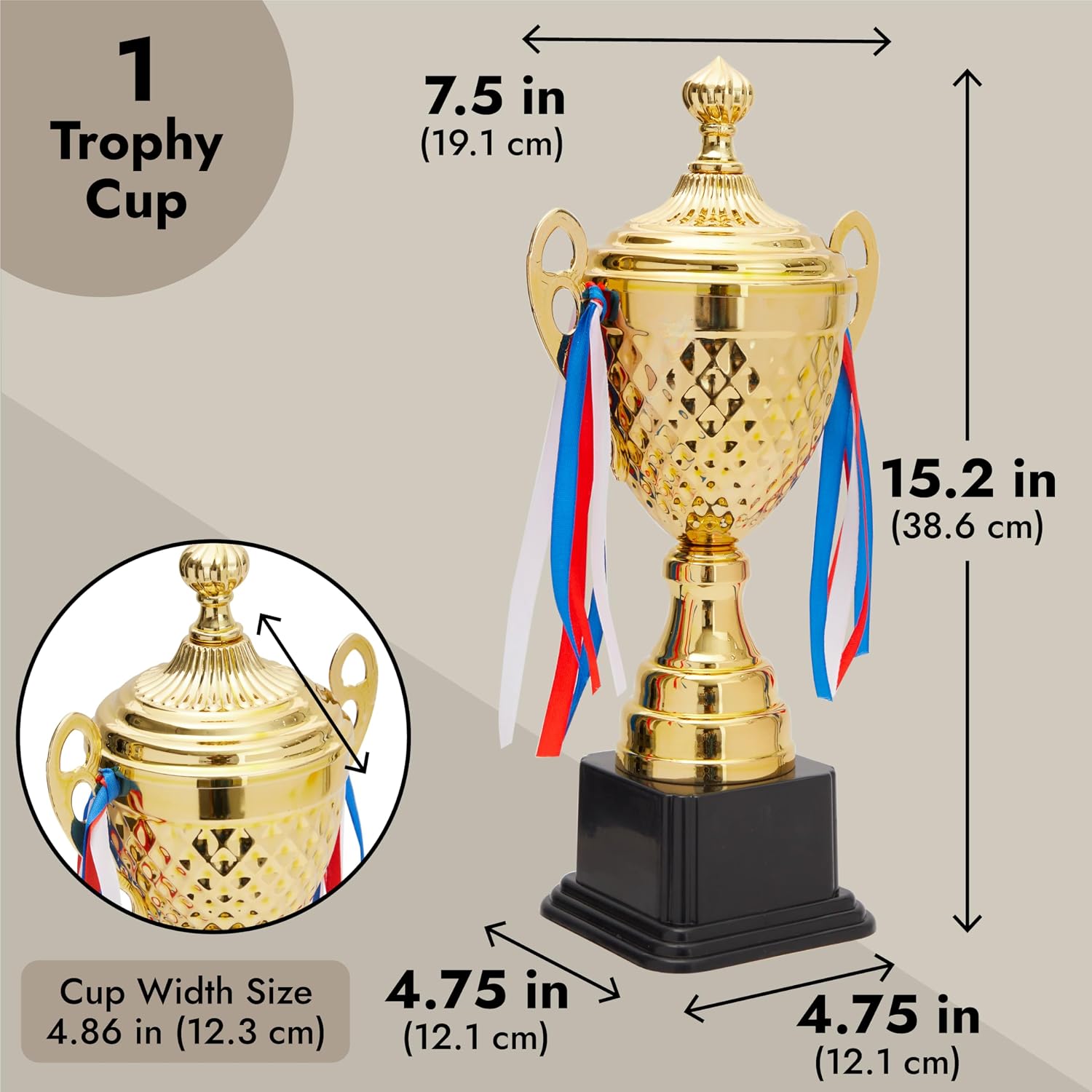 Gold Trophy Cup - Tournament & Championship Trophy Award - Versatile Awards for Soccer, Basketball & Golf - Rewards