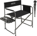 Camping Directors Chair, Lightweight Oversized Portable Folding Chair with Side Table and Storage Pockets for Outdoor