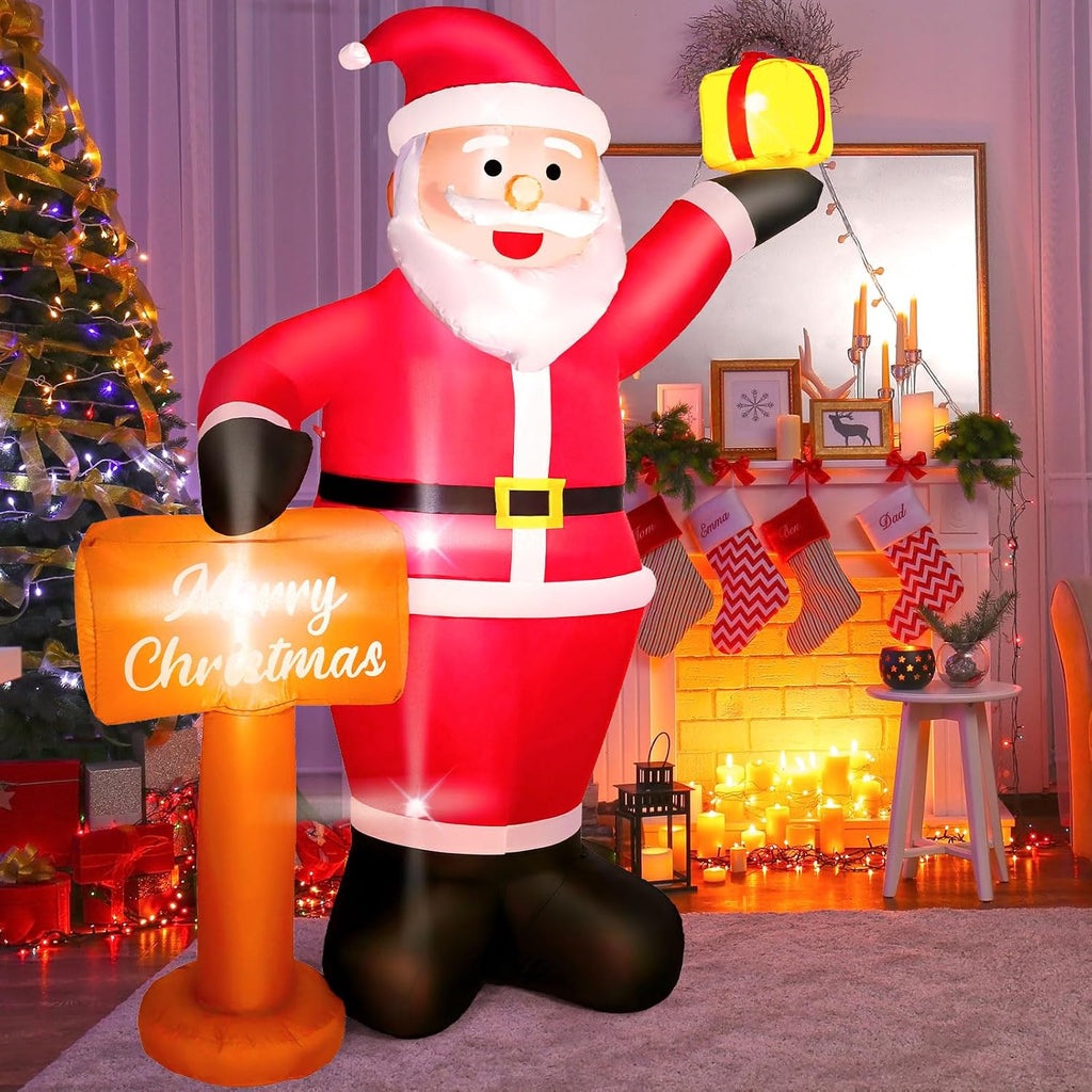 Christmas Inflatables Decorations Outdoor, 6FT Inflatable Christmas Blow Ups for Yard, Garden, Lawn & Indoor, Bright