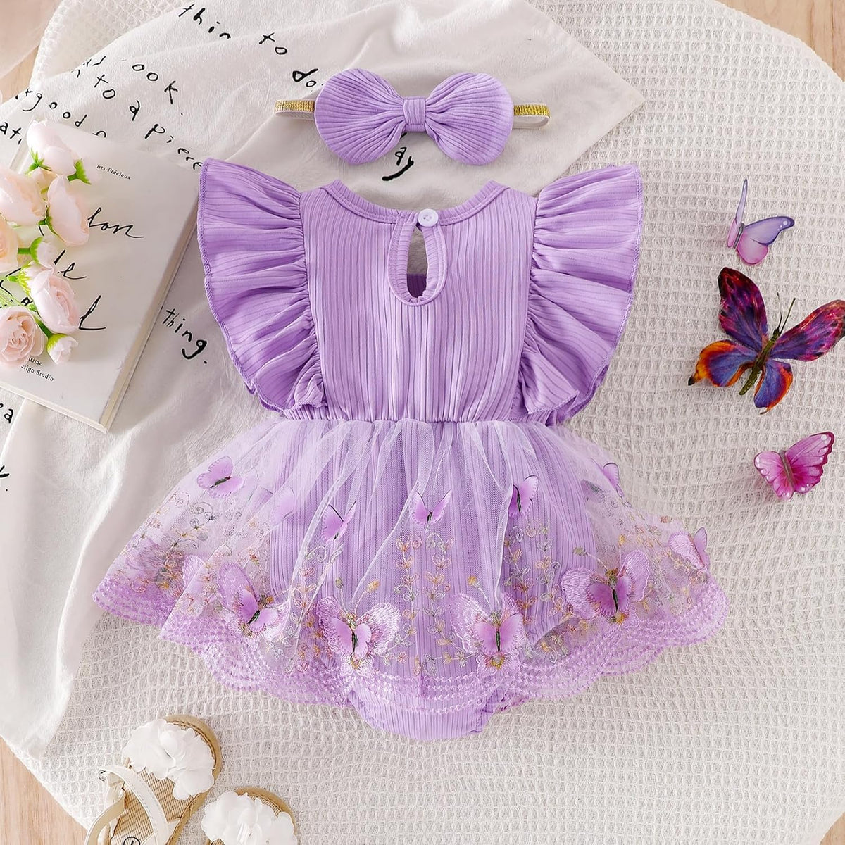 Baby Girl Clothes Summer Infant Romper Tulle Dress Outfit 0-18M