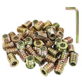 50 Pcs Threaded Inserts for Wood, 1/4"-20 x 15mm