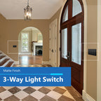 LIDER Decorator Light Switch, Frameless Paddle Wall Switch, 15A, 3-Way