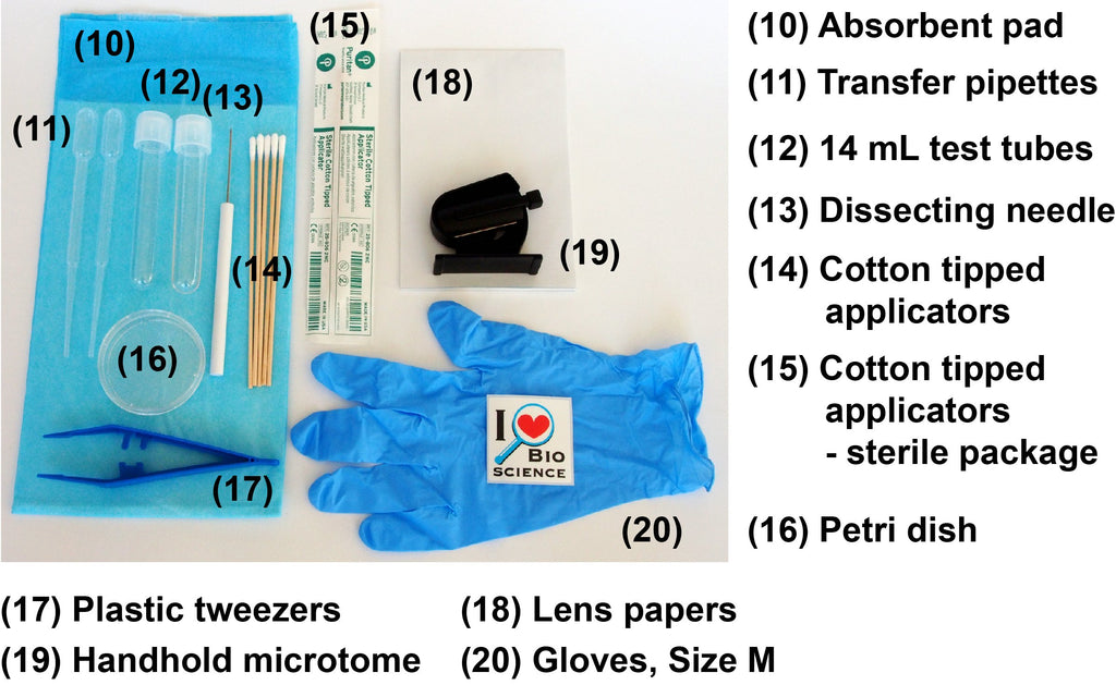 All-in-One Microscope Slide Preparation Kit, 40 Pieces