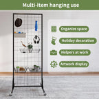 1-Pack Grid Wall Panels, 2' X 5.5' Ft Gridwall Panel Display Stand, Heavy Movable Floorstanding Detachable Gird Wall
