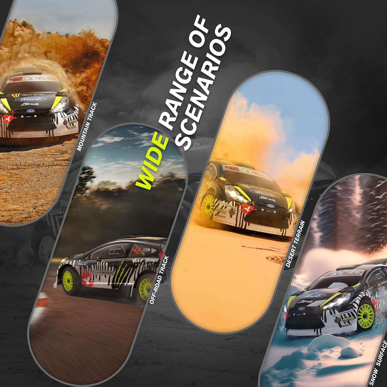 1/10 Brushless RC Cars, 50 MPH Rally Car, 4WD, Waterproof, 8+ Ages | 45A Waterproof ESC, 11KG Micro Servo, 2852
