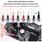 EDGELEC 28 Pcs Multimeter Test Leads Kit with Replaceable Gold-Plated Multimeter Probes, Alligator Clips, Test Hooks,Back Probe Pins with Tool Bag