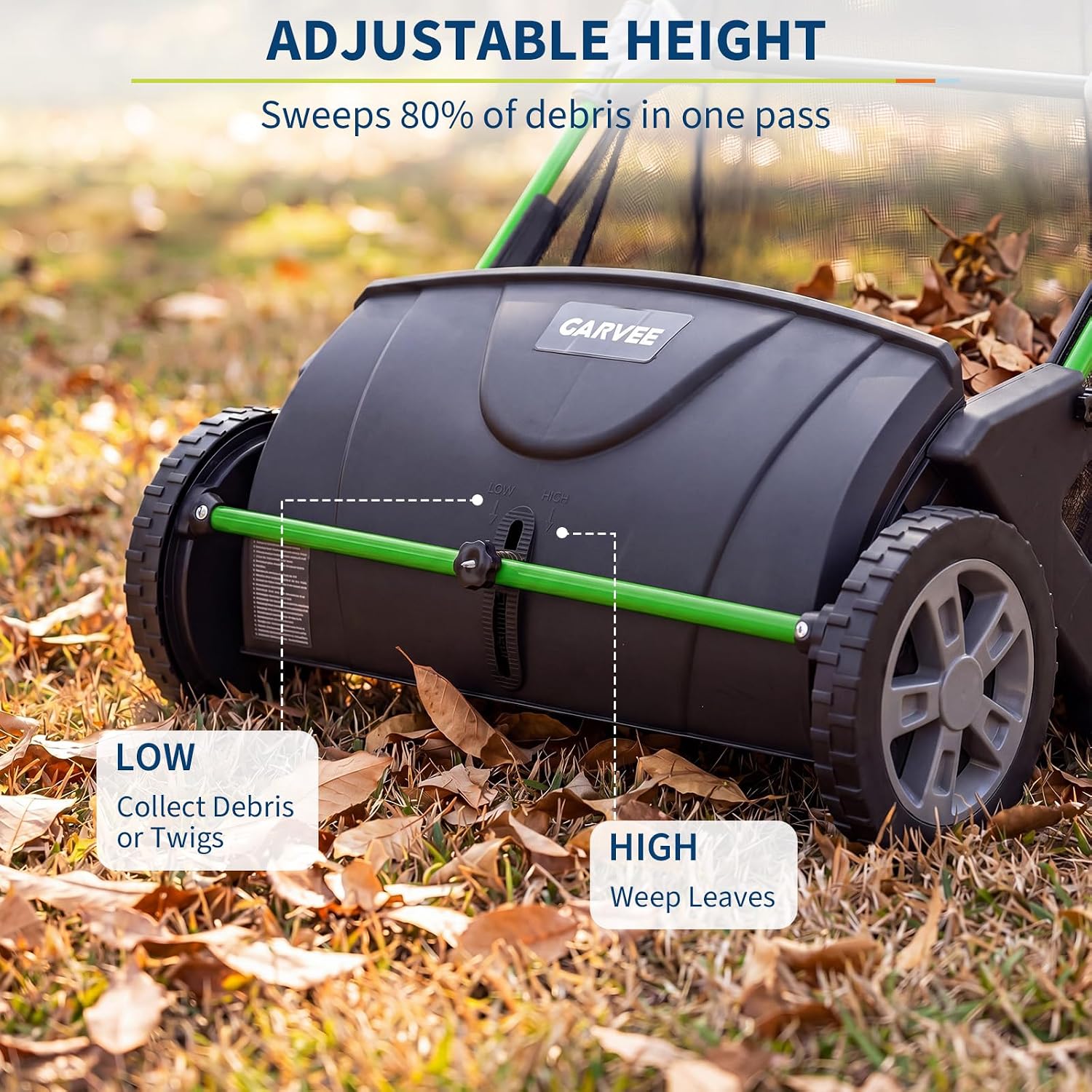 21-Inch Push Lawn Sweeper, Heavy Duty Manual Leaf & Grass Collector with 3.5 Cu. ft. Large Hopper Bag, Adjustable