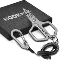 17-4 Fishing Pliers, Saltwater Resistant Fishing Scissors,Tungsten Cutters, Knot Tying Tool with Lanyard, Split Ring