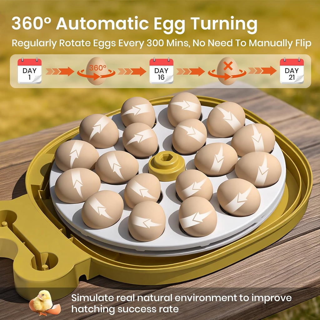 Egg Incubators for Hatching Eggs with Automatic Egg Turning & Humidity Control - 18/33 Egg Capacity, LED Display