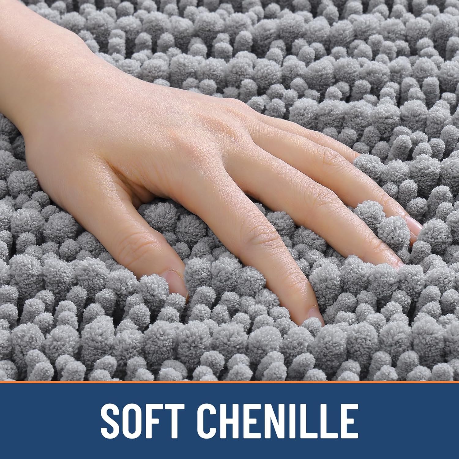 Bathroom Rugs Sets 2 Piece (30x20+24x16), Extra Soft Bath Mats | Grey Soft Absorbent, Rubber Backing Machine Washable