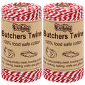 Red and White Butchers Twine, 2 Rolls, 656 FT, 2 mm Cotton String