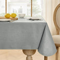 Outdoor Vinyl Edge Tablecloth Rectangle, 54 x 78 Inch, Light Grey