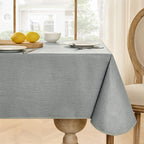 Outdoor Vinyl Edge Tablecloth Rectangle, 54 x 78 Inch, Light Grey