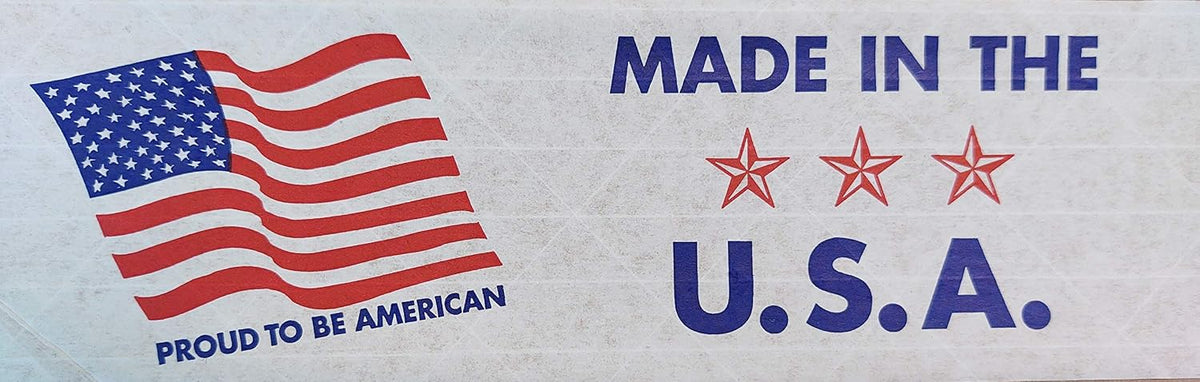 Printed Made in the U.S.A. Reinforced White Kraft Gummed Tape 3" x 375' Case of 8 Rolls