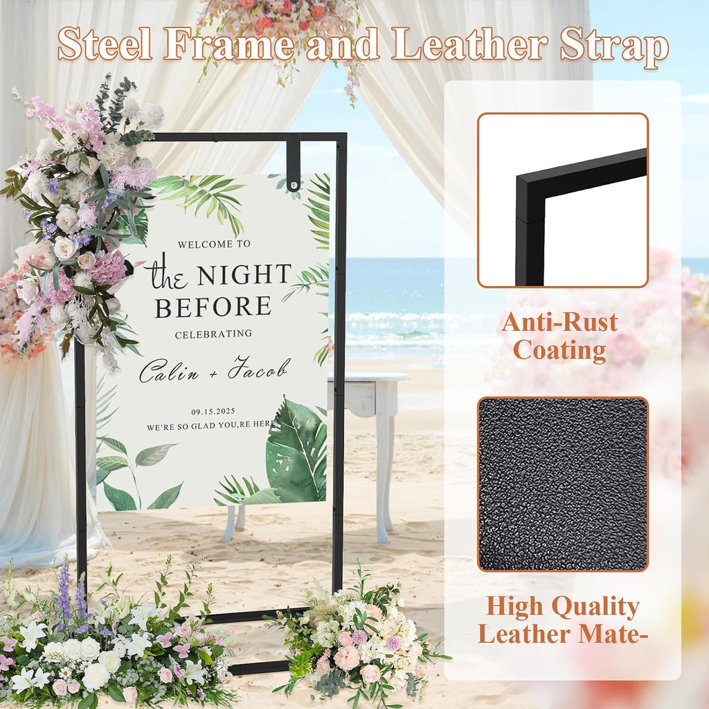 Wedding Sign Holder for Welcome Signs and Seating Charts,Black