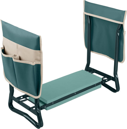 Garden Kneeler and Seat - 2-in-1 Foldable Garden Kneeling Pad and Stool with Removable Pockets for Gardening Tools