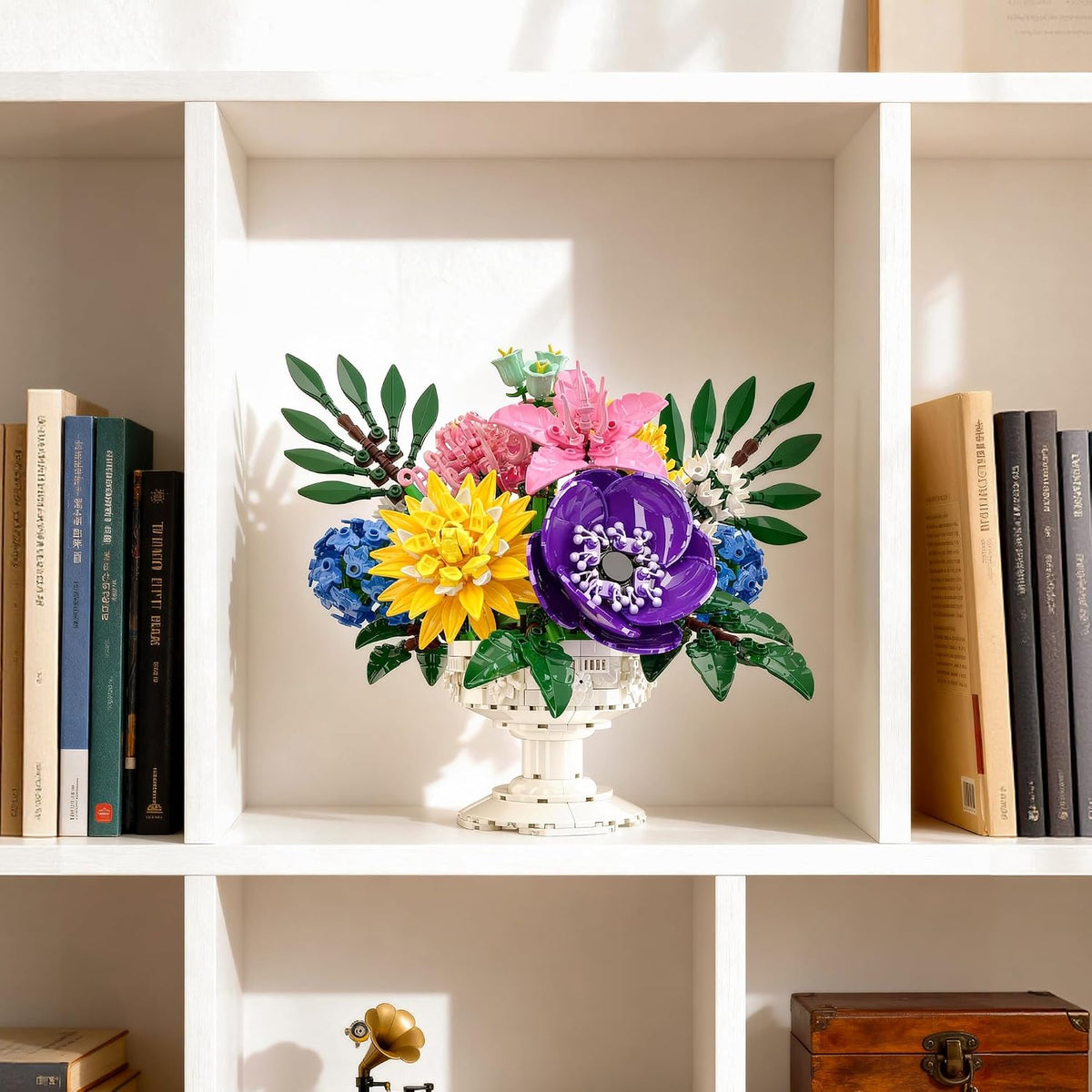 Xbert 1081Pcs Botanicals Flower Bouquet Building Block Sets, Includes Hydrangea, Dahlia, Azalea, Artificial Flowers