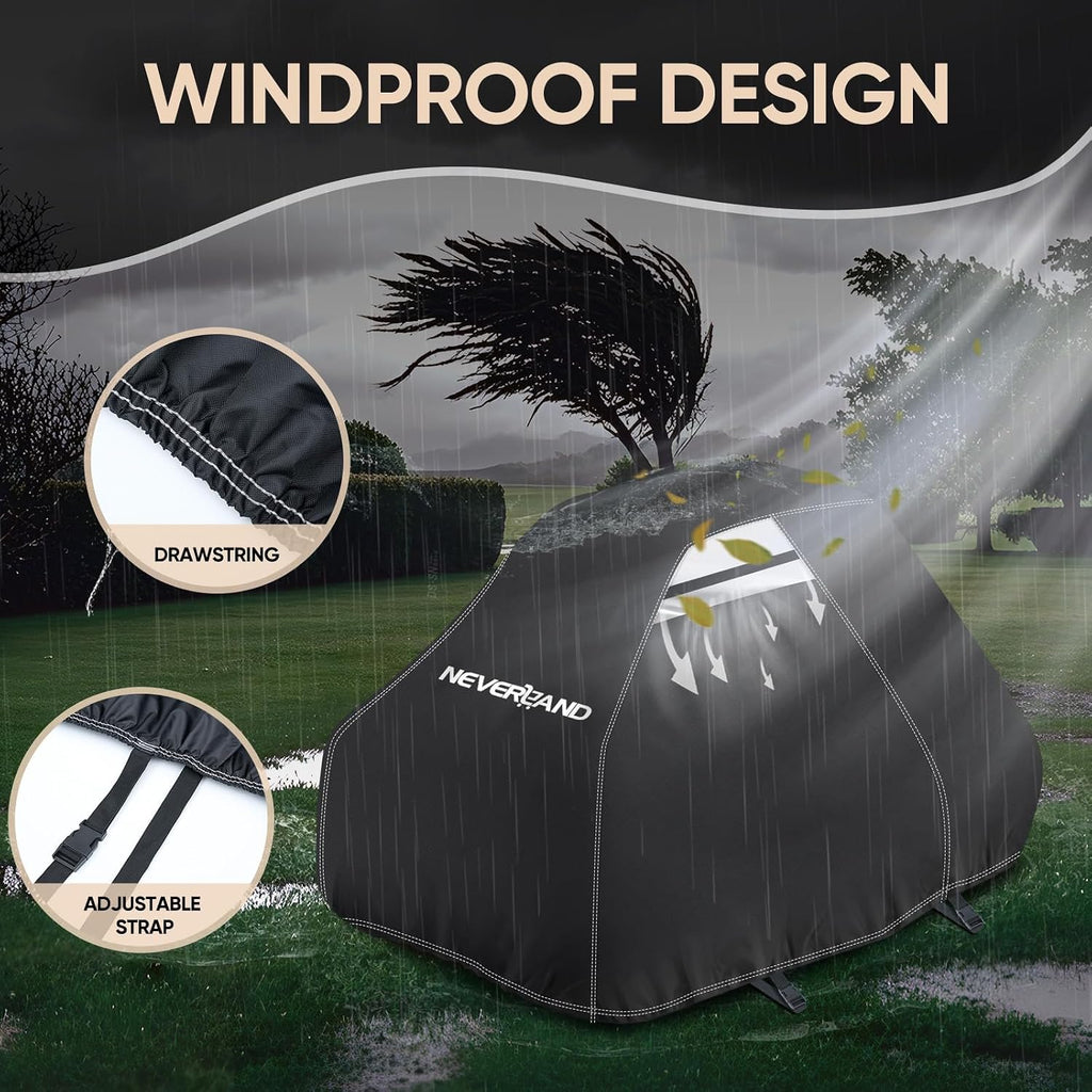 Zero Turn Mower Cover Waterproof 210D Fit Lawn Tractor up to 60" | Anti-UV Lawn Mower Cover with Dual Air Vents