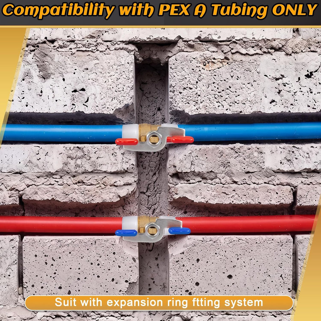 8 Pack 1/2" Pex-A Expansion Ball Valve with Butterfly Level