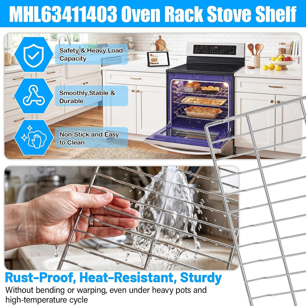 Upgraded MHL63411403 Oven Rack Replacement for LG Range Oven Rack Parts