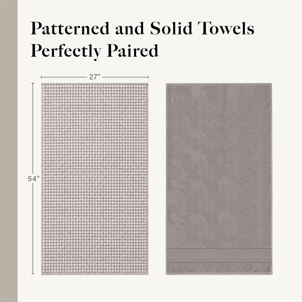 6 Piece Cotton Bath Towel Set – Ultra Soft 600 GSM Towels – Bathroom Set with Hand Towels and Washcloths – Waffle