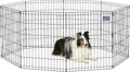 Folding Metal Puppy / Dog Exercise Pen, Indoor/Outdoor Playpen with No Door, Provides 16 Sq Feet of Play Space