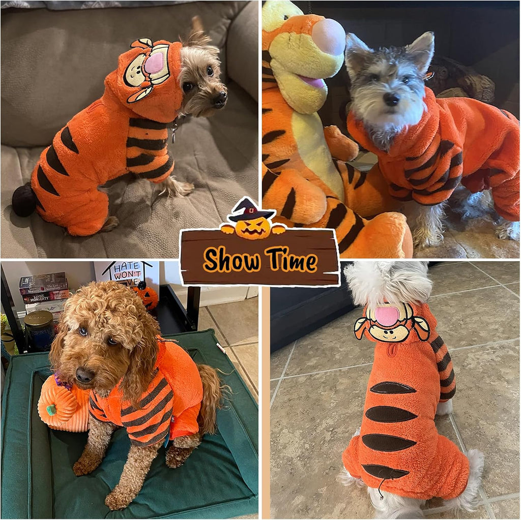 Tiger Dog Costume Funny Halloween Dog Costumes Cute Cosplay Jumpsuit Fashion Dress for Puppy Small Medium Large