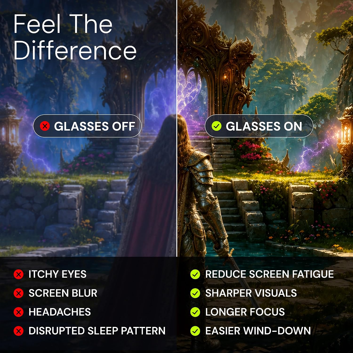High Tech Blue Light Blocking Gaming Glasses | Computer Glasses, Advanced Blue Light Blocking, Screen Fatigue