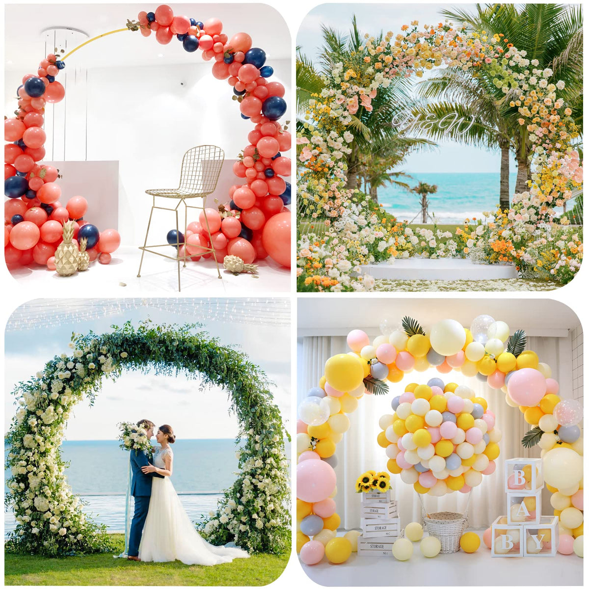 Round Backdrop Stand 9.2ft, Round Balloon Arch Stand, Gold Circle Arch