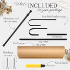 15.5" Kraft Paper Roll Dispenser Wall Hanging with 30m List Note