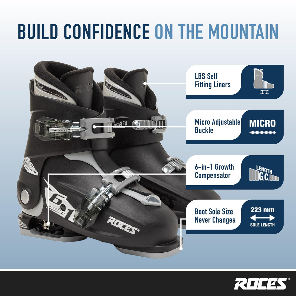 Idea Up Ski Boots Black-Silver Size 19-22