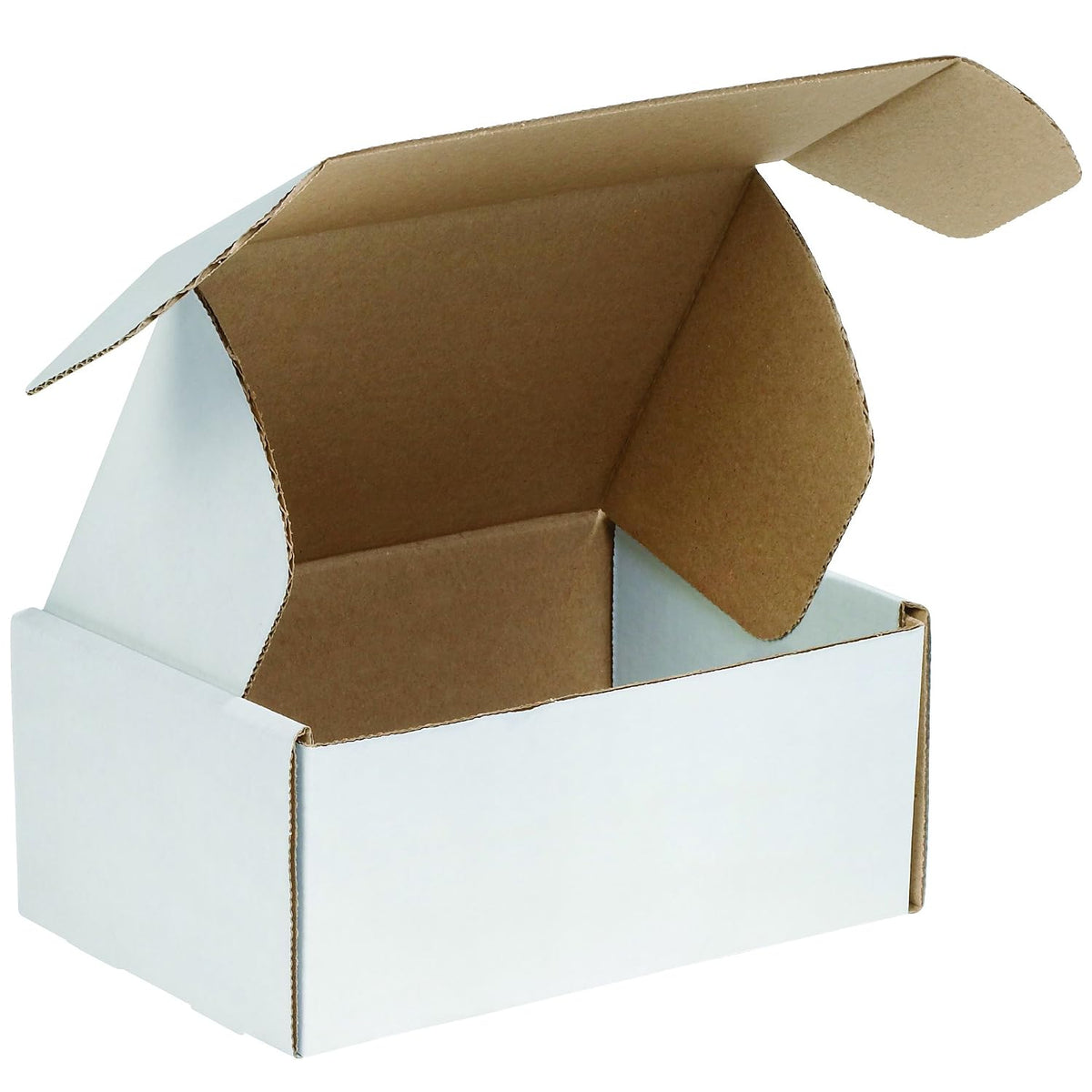 BFMFL964 Deluxe Literature Cardboard Mailers, 9 x 6 1/4 x 4 Inches, Corrugated Die-Cut Shipping Boxes, Medium White