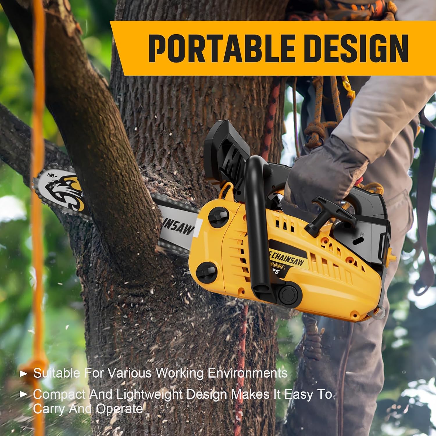 25CC Gas Chainsaw 2-Stroke Gasoline Top Handle Chainsaws 12-Inch Handheld Cordless Chain Saw with Kit for Cutting
