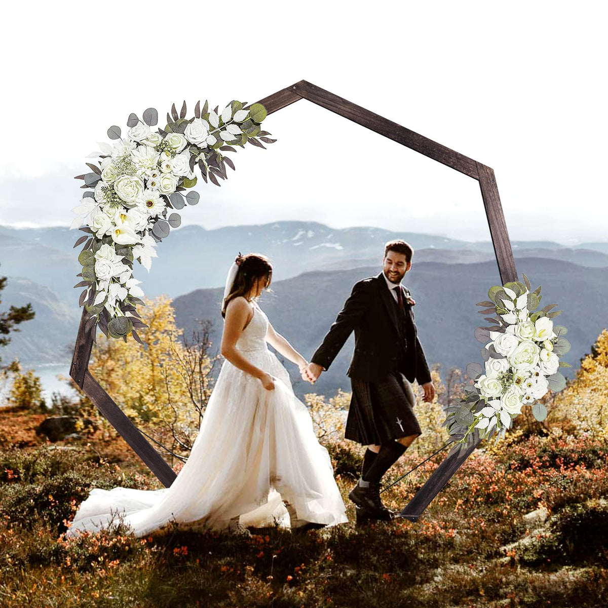 7.2-Ft Heptagonal Wooden Wedding Arch