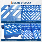 Plastic Pallets, 6 Pack Lightweight Waterproof Floor Pallets,Spliceable Outdoor Breathable Grid Platform for Garage