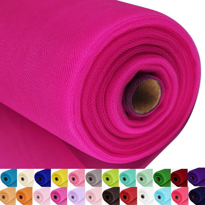 Fuchsia Tulle Fabric Roll 54 Inch 40 Yards, Large Tulle Spool Bolt