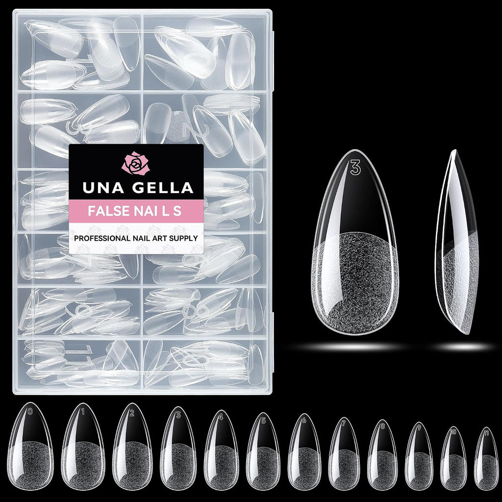 Almond Nail Tips Medium 216pcs X-Soft Gel Press On Nails