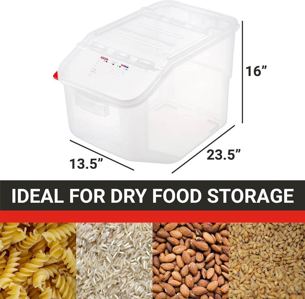Ingredient Bin, Storage Container for Large Quantity Ingredients, Use in Commercial or Home Kitchen, 13 Gallons, 4