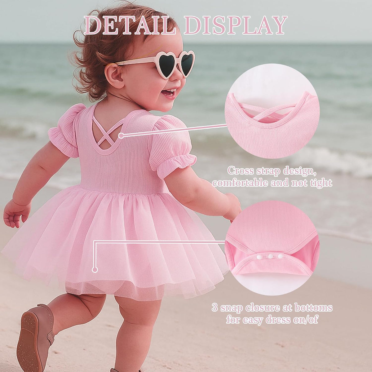 Newborn Baby Girl Romper Ruffle Tulle Casual Dress 0-24Months