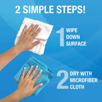 for Glass, Disposable and Streak Free Cleaning Wipes for Mirrors, Windows, Kitchen, Home, and Auto- (60 Count (Pack