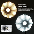 Professional Softbox Lighting Kit, 20'' x 20'' Studio Lights with 85W 2700-6500K E27 LED Bulbs, Continuous Lighting