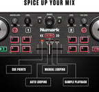 DJ2GO2 Touch Compact DJ Controller | Portable, 2-Deck, DJ Mixer, Touch-Capacitive Wheels, Integrated Audio Interface