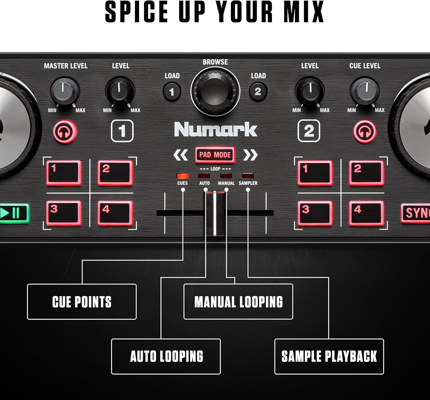 DJ2GO2 Touch Compact DJ Controller | Portable, 2-Deck, DJ Mixer, Touch-Capacitive Wheels, Integrated Audio Interface