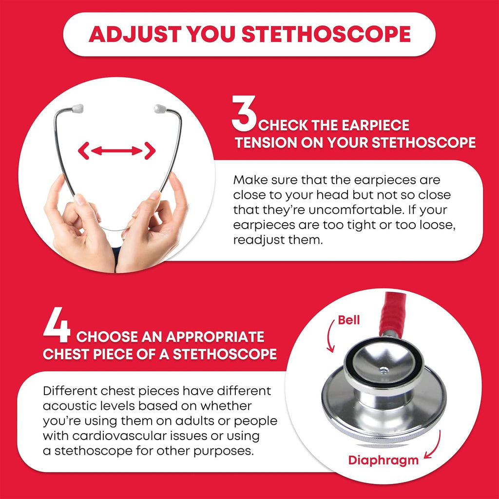 Dual Head Stethoscope, Red