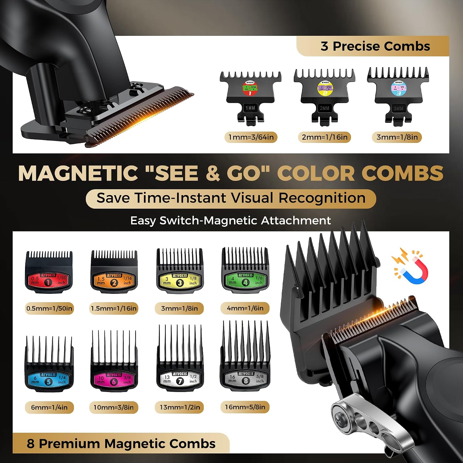 Hair Clippers for Men Professional, Barber Clippers and Trimmers Set, Cordless Hair Clippers, Hair Cutting Kit