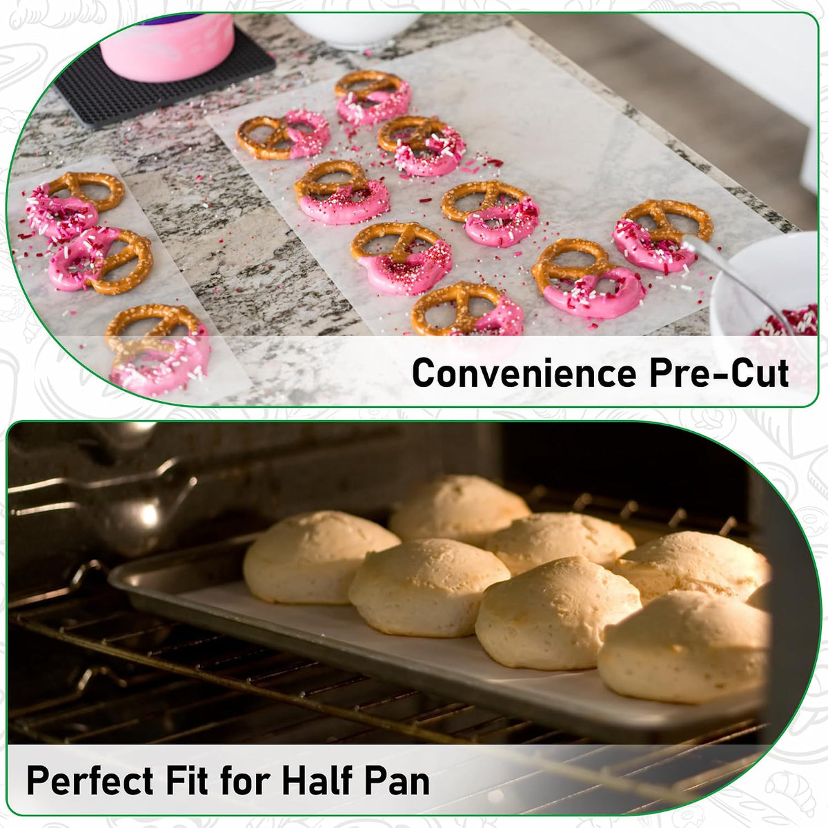 500 Pcs Non-Stick Parchment Paper Baking Sheets 12-3/16"x16-3/8"