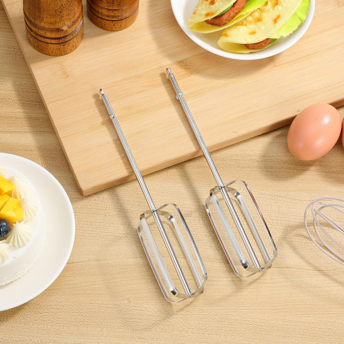 Uonlytech Stainless Steel Hand Mixer Attachments 2 pcs Universal Fit