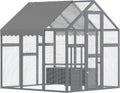 Large Wooden Chicken Coop for 6-8 Hens 66" x 72" x 72" Gray